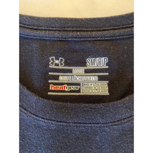 Under Armour T Shirt Heat Gear Men’s Small Short Sleeve Navy - Picture 5 of 8